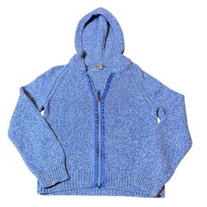 J. Jill Blue Women's Hooded Full Zip Sweater Size Small Blue